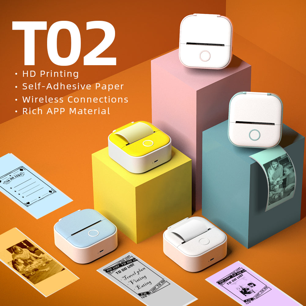 Portable Bluetooth Thermal Label Printer + Self-Adhesive Paper Bundle | Inkless Mini Pocket Printer for iOS & Android