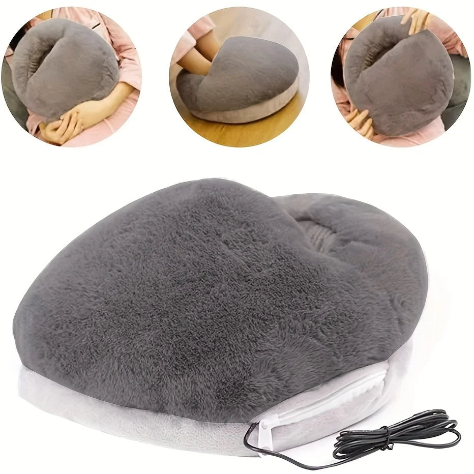 USB Electric Foot Warmer | Heated Plush Feet Warmer with Goose Down Padding - Home & Office