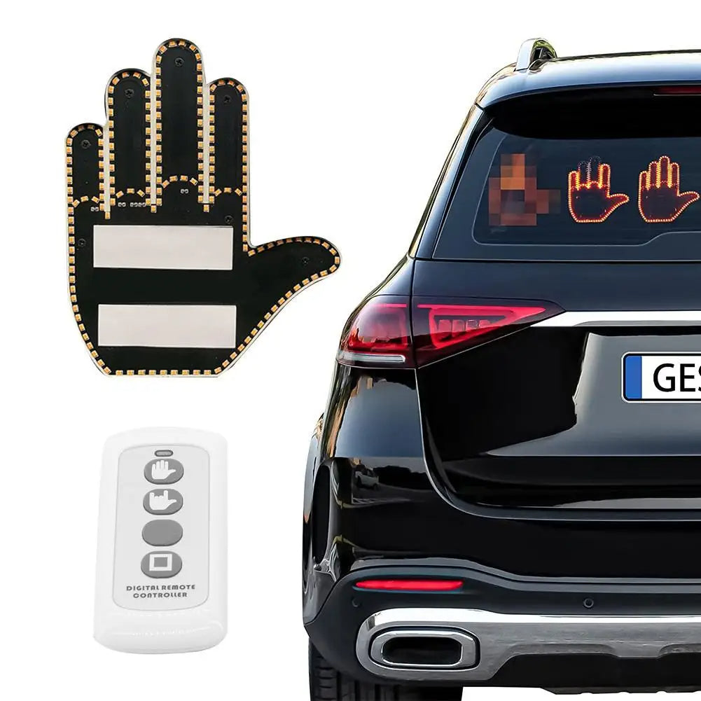Hand Gesture Car Light | LED Rear Window Emoji Communicator - Road Rage Alternative & Good Vibes Gadget