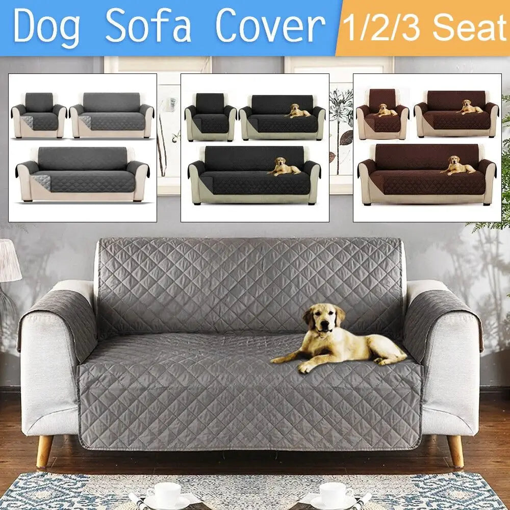 Waterproof Quilted Sofa Cover | Stretch Fit Couch Slipcover for Pets & Kids