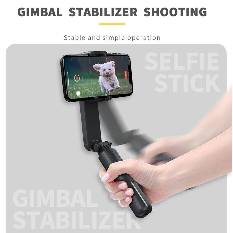 Handheld Gimbal Stabilizer Selfie Stick | Bluetooth Phone Stabilizer with LED Fill Light - L09