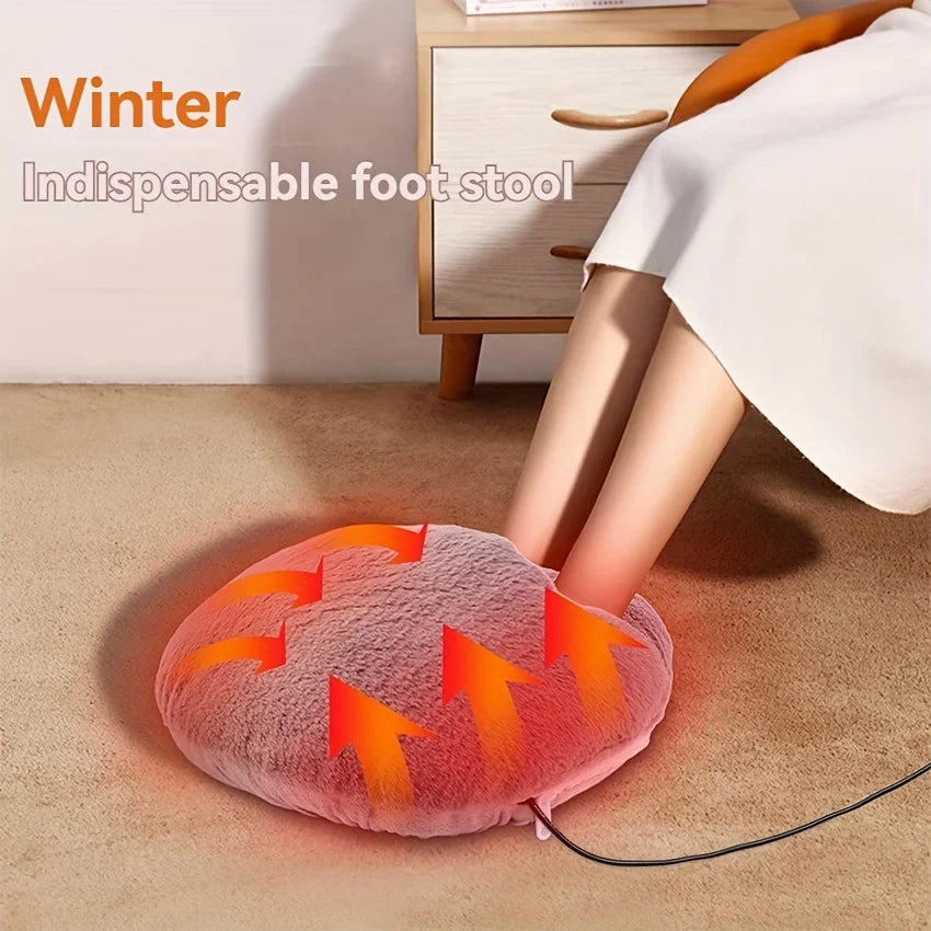 USB Electric Foot Warmer | Heated Plush Feet Warmer with Goose Down Padding - Home & Office