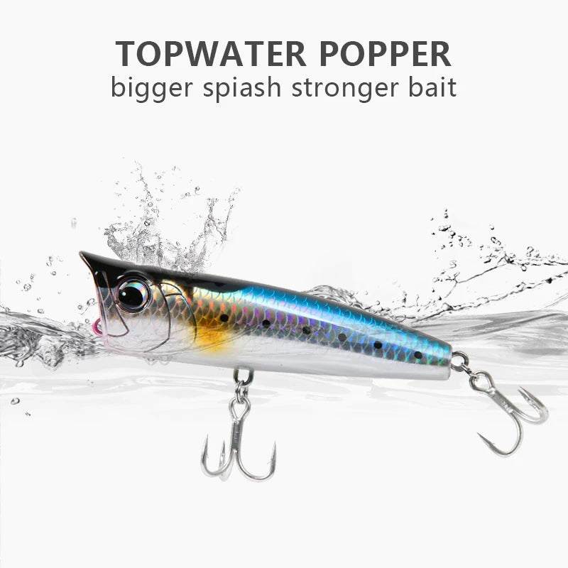 Topwater Popper Fishing Lure for Bass & Pike | 8.5g-30g Floating Bait