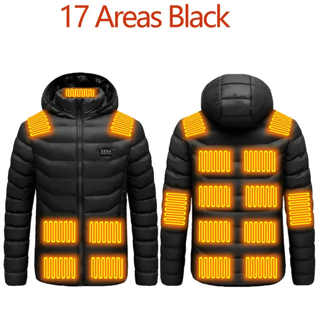Self Heating Jacket | USB Electric Heated Coat for Men & Women | Up to 17 Heating Zones