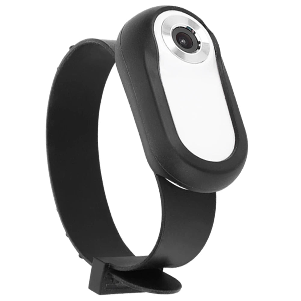 White cat camera collar with 1080p HD lens shown on a clean product background.