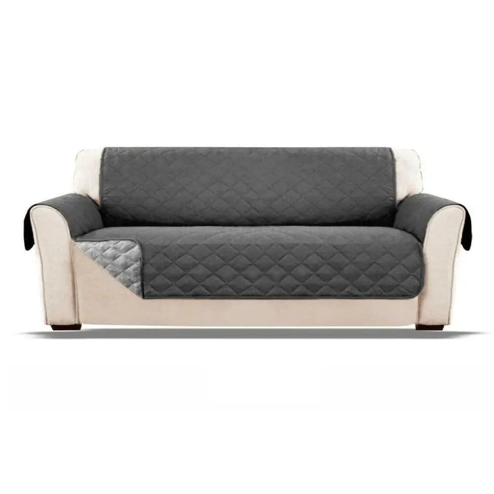 Couch and sofa covers shown in grey  colour options, styled to blend with any living room interior.