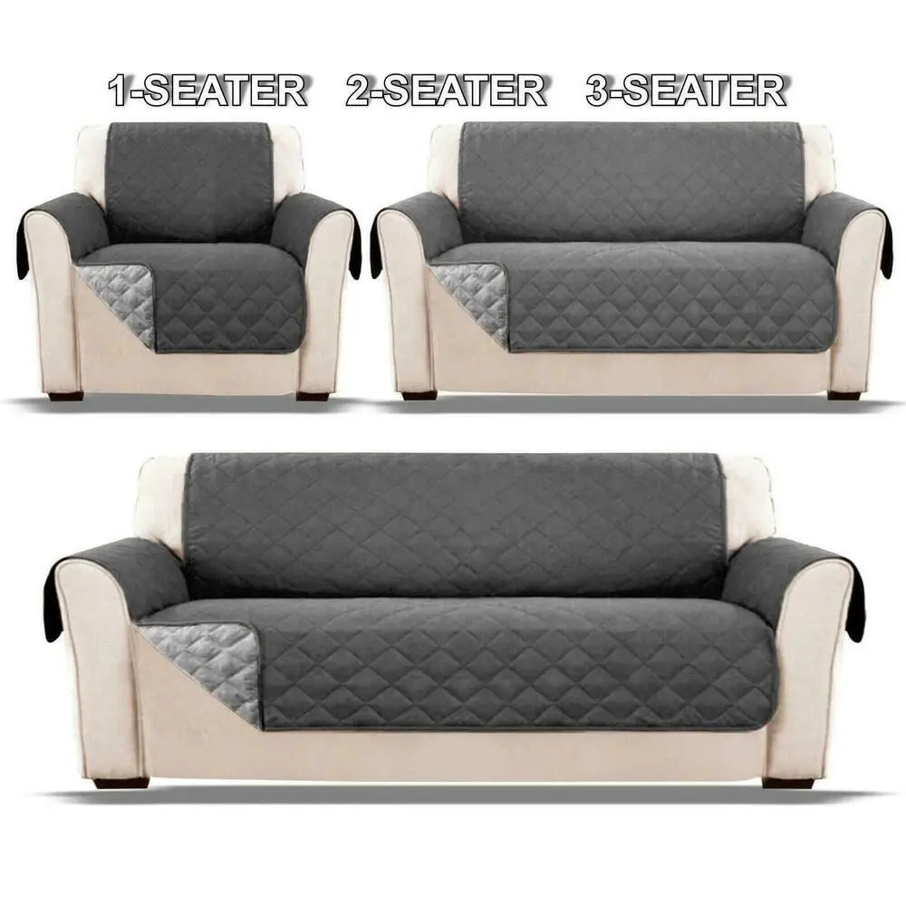 Three seater sofa cover shown alongside 1-seat and 2-seat variants, helping shoppers select the right size for their sofa.